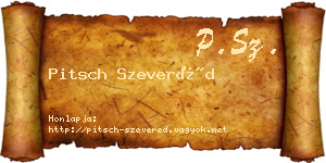 Pitsch Szeveréd névjegykártya